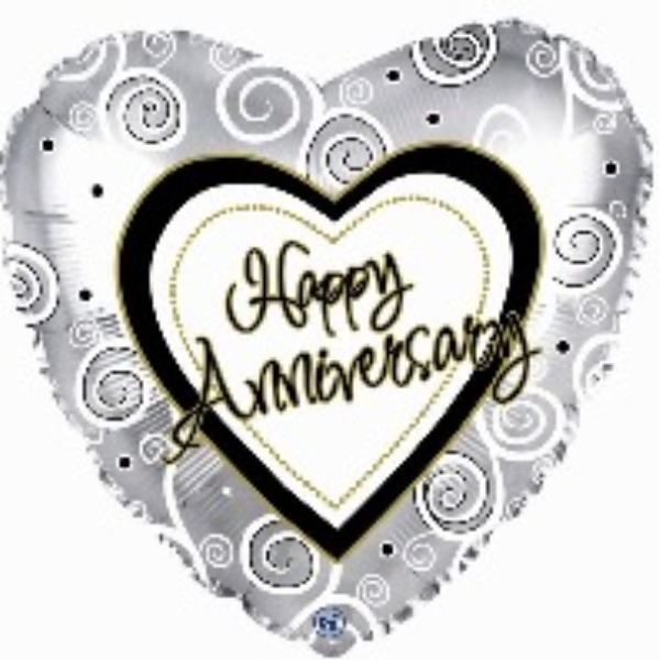 Happy Anniversary Silver Balloon