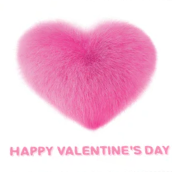 Happy Valentines Day Fluffy Pink Card